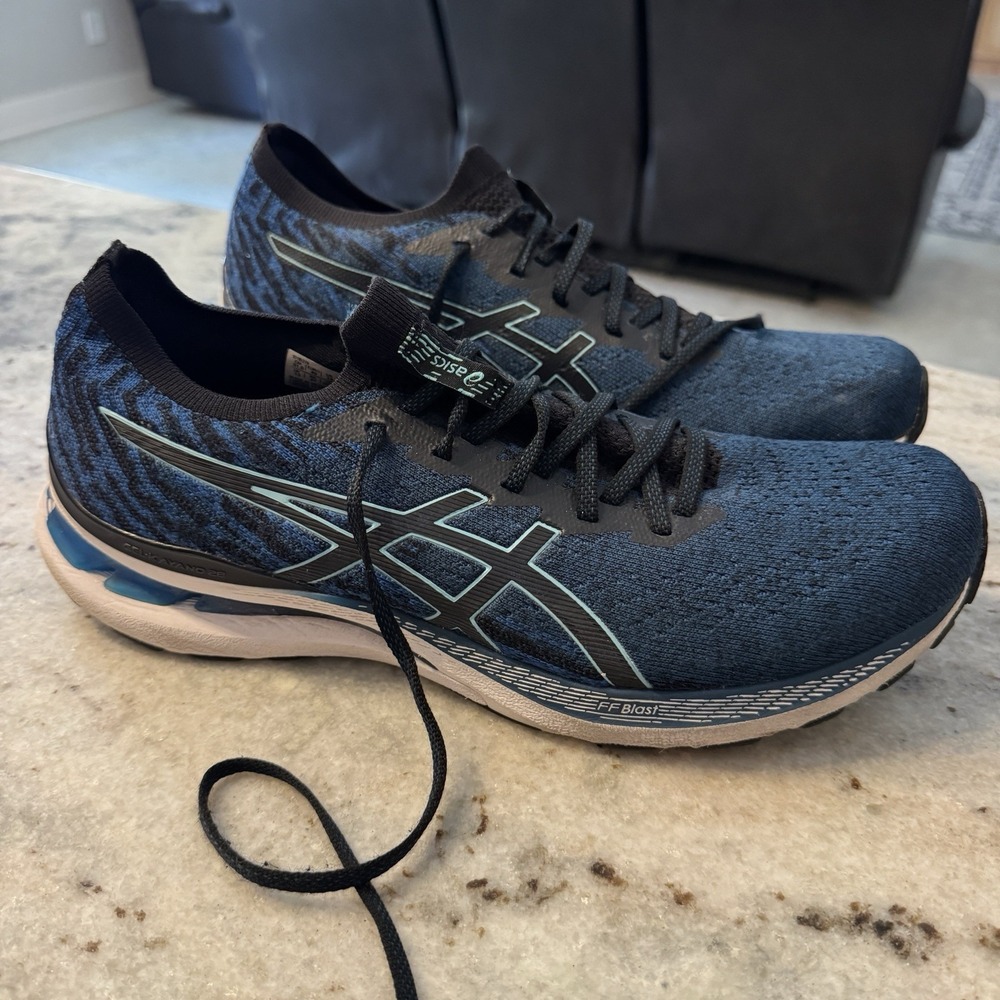 ASICS Gel-Kayano 28 Men's Running Shoes Blue/Black Mesh Cushioned US 14 Men's